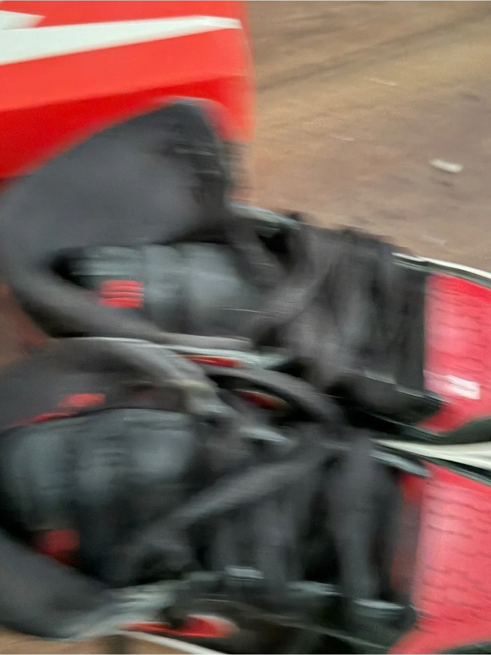 Jordan Black and Red High-Top Sneakers - Picture 5 of 8